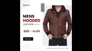 Mens Hooded Leather Jacket