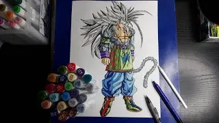 Como Dibujar a Goku Ssj 5 | Dragon Ball AF | Dibujo 23