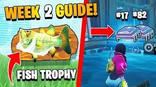 Fortnite WEEK 2 ALL CHALLENGES GUIDE!! Oversized Phone, Fortbyte 17, 82!! Fortnite Season 9!!