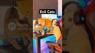 Evil Cats Attack Baxter #funnyanimals #baxter #chihuahuadog #viralpetshorts