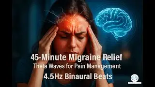 Migraine Relief in 45 Minutes 🌙 Theta Waves (4.5Hz) for Pain Management | Binaural Beats
