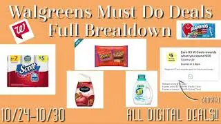 BEST ALL DIGITAL WALGREENS DEALS (10/24-10/30) Breakdown | Cheap Paper Products & Halloween Candy +