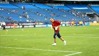 9.10.11: Matt Reis warming up at Gillette Stadium