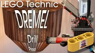 LEGO Technic Dremel Drill Press featuring luxury wooden lamp