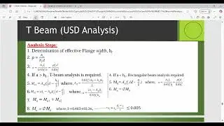 Analysis & Design of T-beam using USD Method