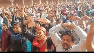 धार। भोजशाला में सत्याग्रह के लिए भारी तादाद में जुटे श्रद्धालु ,अखंड पूजा का संकल्प