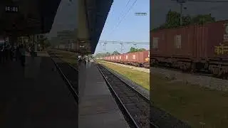 120 speed electric engine pulling containers in Konkan Railway #shorts