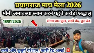 Prayagraj Magh Mela 2026 | मौनी अमावस्या को झूंसी घाट पर लाखों श्रद्धालुओं की भीड़ | Mauni amavasya