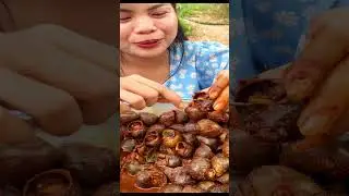 snail fried delicious, snails recipe  #shorts #short #food #mukbang