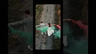 WEDDING COUPLESHOOT | #couplegoals #weddinginspiration #drone #love #kiss #bride #groom #smokebomb