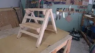 Travail du bois- Fabrication d'un escabeau pliant /  how to make &agrave;  folding wooden stepladder
