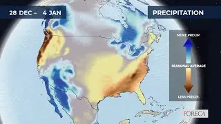 Monthly precipitation forecast for the USA 12/27/2025