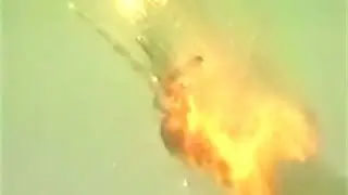 The First Ariane 5 rocket explodes after launch