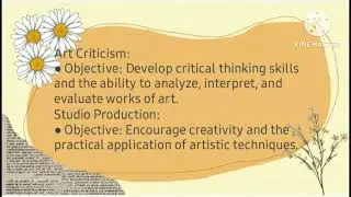 Setting Objectives for Discipline-Based Art Education Approach