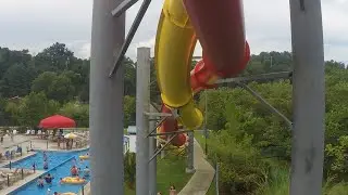 Aqua Twist intertwining turbo twisters at Kentucky Splash Water Park (August 4th, 2019)