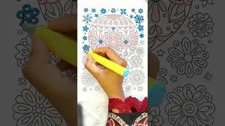 Adult Coloring | Air Balloon Coloring #volouring #hotairballoon #flower #flowerpattern #pink #blue