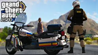 GTA V : MOD POLICIA : PATRULHA NO INTERIOR ( PALETO BAY ) COM A MOTO DA POLICIA DE MINAS GERAIS!
