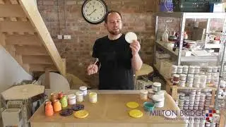 Applying Milton Bridge brush on glaze