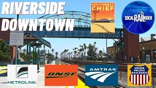 METROLINK Amtrak BNSF and UP Trains - Railfanning Riverside - Downtown || Evening Rush Hour