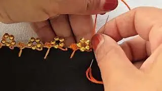 BEADS BORDER DESIGN #freeembroiderypattern #embroiderydesigns #embroiderylover #shorts #viral #art