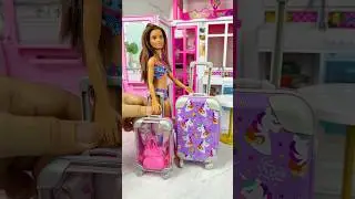 Satisfying With Unboxing Barbie Suitcase Set Toys, ASMR Video #shorts