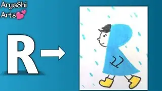 Draw Boy In Raincoat Using R || Boy In Raincoat Drawing || Easy Boy Drawing @AryashiArts-b6e