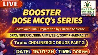 Cholinergic Drugs Part-2 | Concept-Based MCQs LIVE | Pharma Sapience