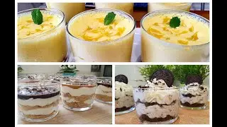 3 Postres fríos en vasitos individuales SIN HORNO