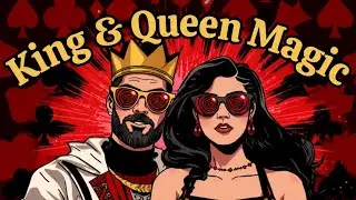 King and Queen switching sunglasses           #magic #magician #illusions #playingcards #deception 
