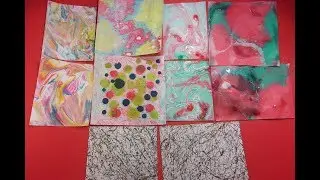 Шесть способов создания мраморного фона для открыток
