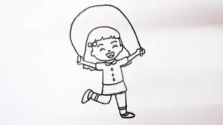 HOW TO DRAW A GIRL SKIPPING ||  HOW TO DRAW A GIRL EASY || EASY DRAWING