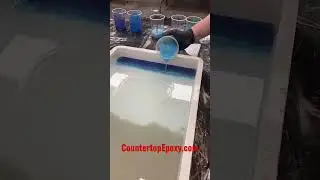 Ocean beach epoxy sample for a floor! #countertopepoxy #diy #youtubeshorts #shorts