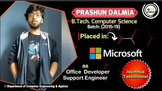 Alumni Testimonial | Prashun Dalmia | Working With Microsoft | B.Tech - CSE
