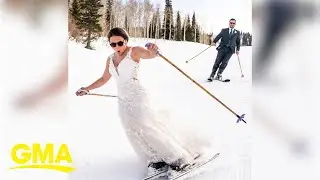 Epic &lsquo;ski wedding&rsquo; photoshoot goes viral l GMA