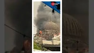 WATCH: A massive fire broke out at the Mosque in Jakarta, Indonesia #viral #fire #indonesia