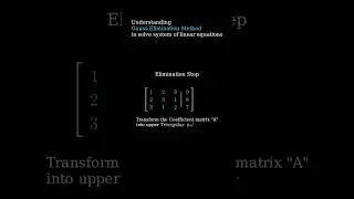Gauss Elimination #manim #numericalmethods #gausseliminationmethod #engineeringmath #mathshorts