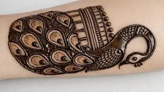Beautiful peacock Mehndi design back hand |  Dulhan Mehandi design very simple | Full Hand mehndi 