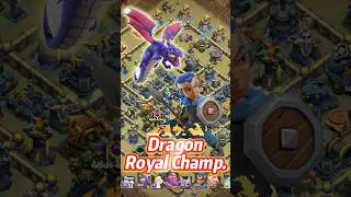 Coc TH17 Dragon, Royal Champion Combo DESTROYS Max Base 💥 | Clash of Clans #invisibilityspell
