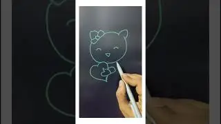 How to Draw a Simple Hello Kitty with Heart #ytshorts #shorts #drawing #fundrawing #hellokitty