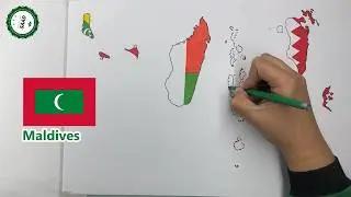 Drawing flag map of every Island Nation | Island Countries flag map drawing