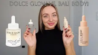 Dolce Glow Goccia di Sole Hydrating Self Tanning Serum Drops vs. Bali Body Face Tan Serum!