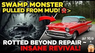 Swamp Monster Pulled from Mud! 😱 1957 Chevy Bel Air Was ROTTED Beyond Repair – Insane Revival!