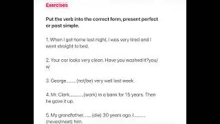 Exercises. Present perfect/past simple. #english #grammar #tenses #ingilizce 