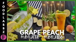 Grapes Mojito & Peach Mojito Recipe | Monjitos | Grape Monjito | Peach Monjito #happyfood  #trending
