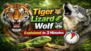 Tiger, Lizard and Wolf Explained in 3 Minutes | Amazing Animal Facts | Tiger Wolf Lizard facts 3 min