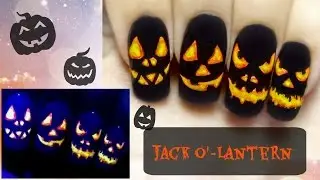Halloween Pumpkins ⎮ Jack O'-Lantern ⎮ Easy Glow in the Dark Freehand Nail Art Tutorial