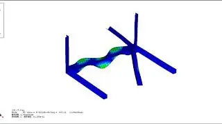 A part of belt conveyor support truss structure vibrates in its 3rd cross-sectional mode