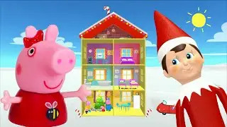 Peppa Pig Game | Elf On The Shelf Hiding in Christmas Toys