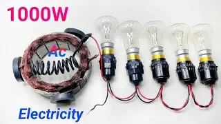 1000W Free copper coil power & magnet free energy experiment at home nc tech | 