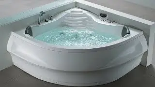 Whirlpool Badewanne St. Tropez Eckwanne mit 14 Massage D&uuml;sen Heizung Ozon Spa g&uuml;nstig